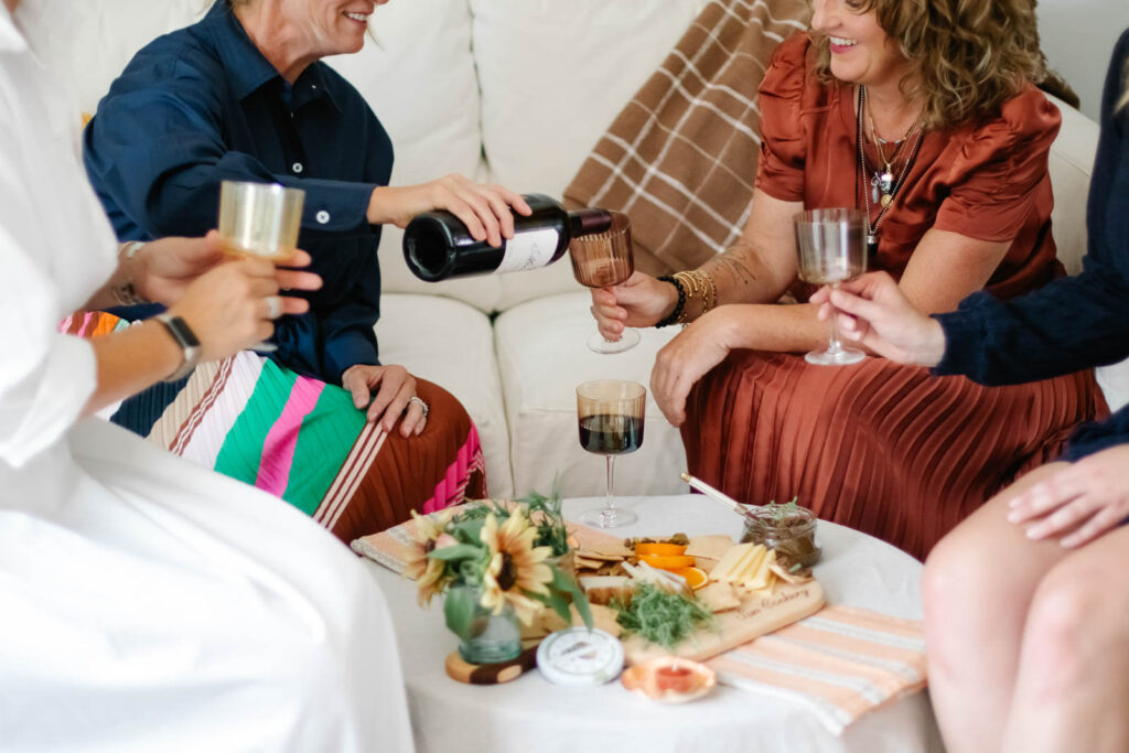 girls-night-in-wine-with-friends-fall-sun-cookery